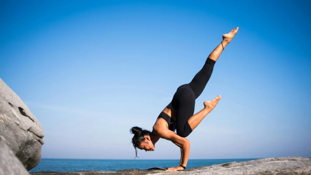 woman practicing yoga