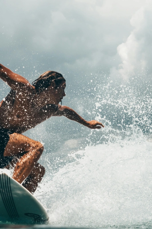 woman surfing